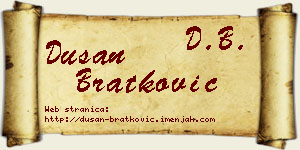 Dušan Bratković vizit kartica